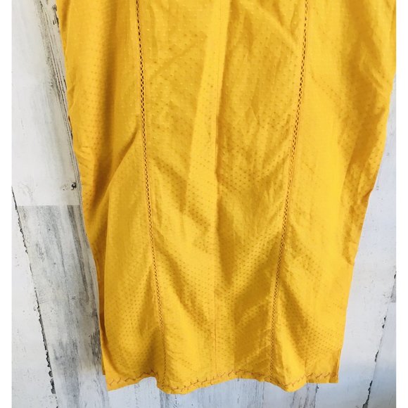 Tularosa Birdie Midi Dress Ginger Bow Straps Side Slits Mustard - Picture 13 of 14